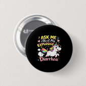 Ask about explosive diarrhea funny poop meme ronde button 5,7 cm (Voorkant /achterkant)
