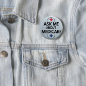 Ask Me About Medicare Red White Blue Ronde Button 5,7 Cm (In situ)