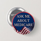 Ask Me About Medicare  Ronde Button 5,7 Cm (Voorkant /achterkant)