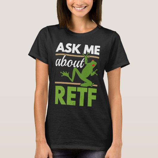 Ask Me About RETF Red Eyed Tree Frog  Toad Amphibi T-shirt (Voorkant)