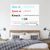 Ask Seek Knock Canvas Afdruk (Insitu (Slaapkamer))