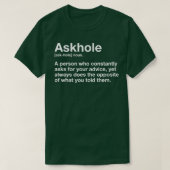 Askhole Definition Hilarious Gag Dictionary Adult T-shirt (Design voorkant)