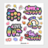 ASL Affirmation Stickers – Love, Laugh, Celebrate (Feuille)