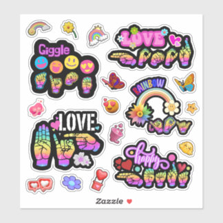 ASL Affirmation Stickers – Love, Laugh, Celebrate