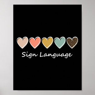 Asl Alfabet Amerikaans Asl Leraar Zingende Taal Poster
