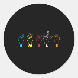 ASL alfabet Amerikaanse zingentaal ASL leraar Ronde Sticker