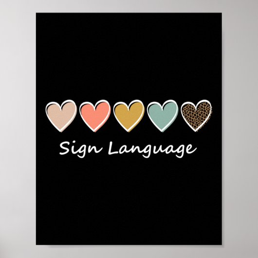ASL Alphabet American ASL Teacher Sing Language Poster (Voorkant)