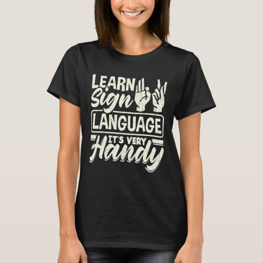 ASL Alphabet docer American Sing Language, Ve T-shirt (Voorkant)