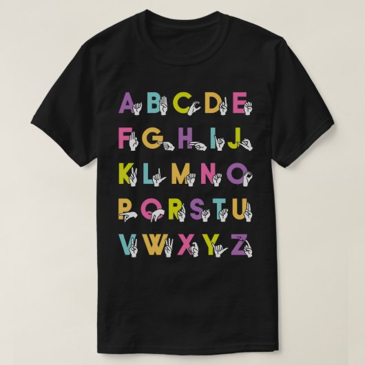 ASL Alphabet Sign Language Forever Roze T-shirt (Design voorkant)