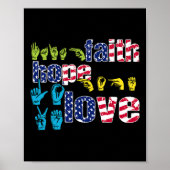 ASL American Sign Language 4th of julith Hope Poster (Voorkant)