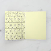 ASL American Sign Language A to Z Alphabet Kaart (Binnen)