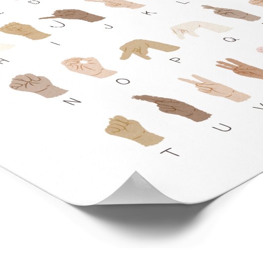 ASL American Sign Language Alphabet Poster (Hoek)