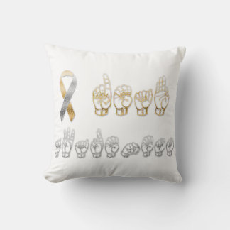 ASL American Sign Language Deaf Awareness Kussen