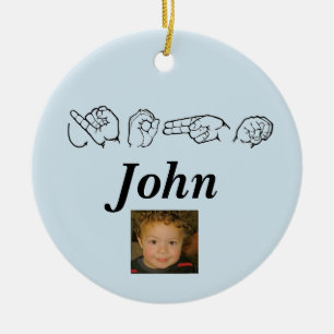 ASL American Sign Language Fingerspsed John Keramisch Ornament