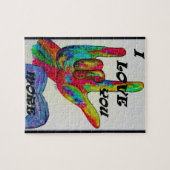 ASL American Sign Language Ik hou meer van je Legpuzzel (Horizontaal)