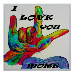 ASL American Sign Language Ik hou meer van je Perfect Poster