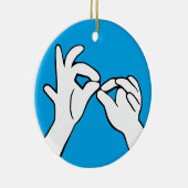 ASL American Sign Language INTERPRET Keramisch Ornament (Rechts)