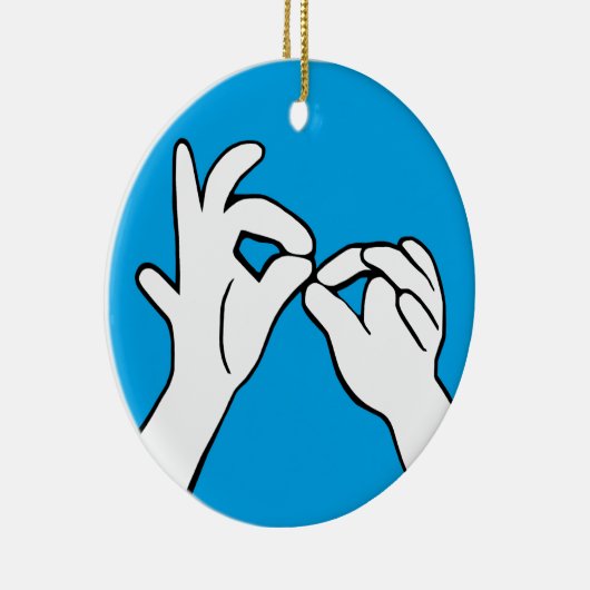 ASL American Sign Language INTERPRET Keramisch Ornament (Rechts)