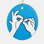 ASL American Sign Language INTERPRET Keramisch Ornament (Links)