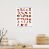 ASL American Sign Language Interprète Poster Sourd (Cuisine)