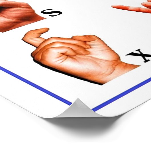 ASL American Sign Language Interprète Poster Sourd (Coin)