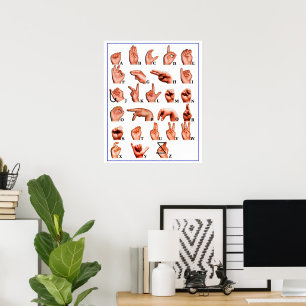 ASL American Sign Language Interprète Poster Sourd