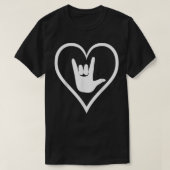 ASL American Sign Language Je vous aime T-shirt No (Design devant)