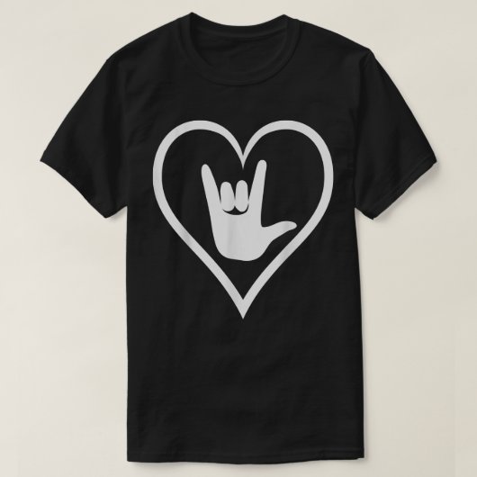 ASL American Sign Language Je vous aime T-shirt No (Design devant)
