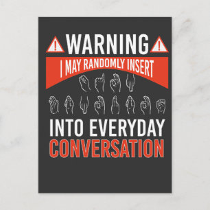 ASL American Sign Tolter Deaf Briefkaart