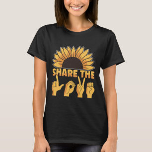ASL Amerikaanse gebarentaal Deel de liefde Awarene T-shirt