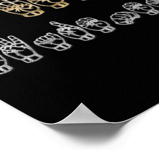 ASL Amerikaanse Gebarentaal Doof Bewustzijn Poster (Hoek)