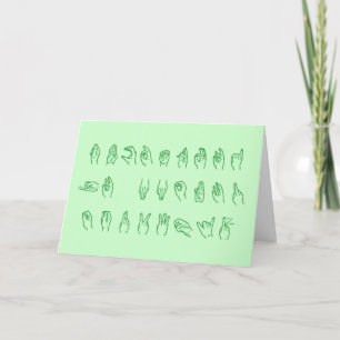 ASL aucun L lettres vertes pour la carte de Noël