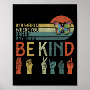 ASL Be Kind ASL Amerikaanse Gebarentaal Poster