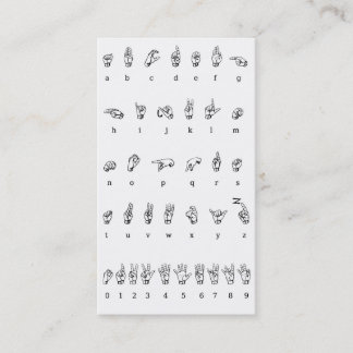 ASL, Carte de visite de langue des signes