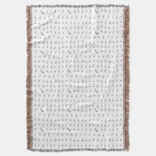 ASL Chart Throw Blanket Deken (Voorkant Verticaal)