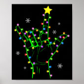 Asl Christmas Christmas Tree Lights American Sign Poster (Voorkant)