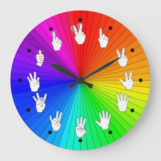 ASL Clock Rainbow Color Wheel Grote Klok (Voorkant)