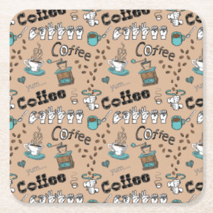 ASL Coffee-Onderzetters Vierkante Kartonnen Onderzetter