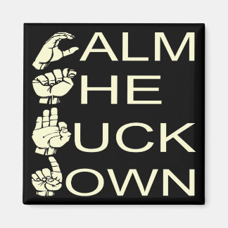 ASL CTFD Calm de F**K omlaag #USAPatriotGraphics Magneet