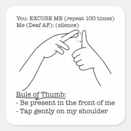 ASL Design - Rule of Thumb Vierkante Sticker