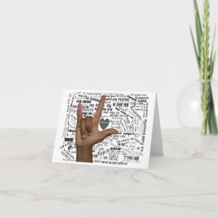 ASL en verschillende talen gezegde waar ik van hou Bedankkaart