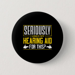 Asl Ernstig Hoorapparaat Gebarentaal Dove Bewustzi Ronde Button 5,7 Cm