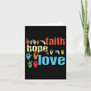 Asl Faith Hope Love Amerikaanse gebarentaal Christ Kaart