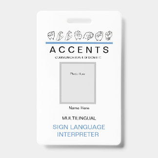 ASL Fingerspeld Professional ID Badge