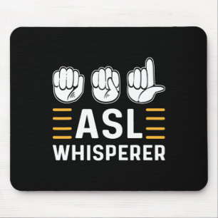 Asl fluisteraar. Asl bewustzijn hand gebarentaal D Muismat