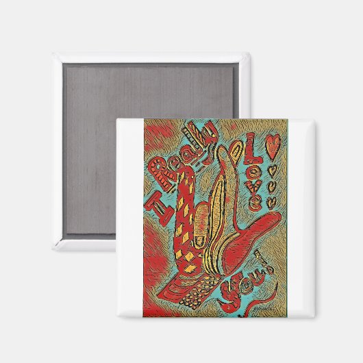 ASL Funky Ik hou echt van je Magneet (Voorkant / Achterkant)