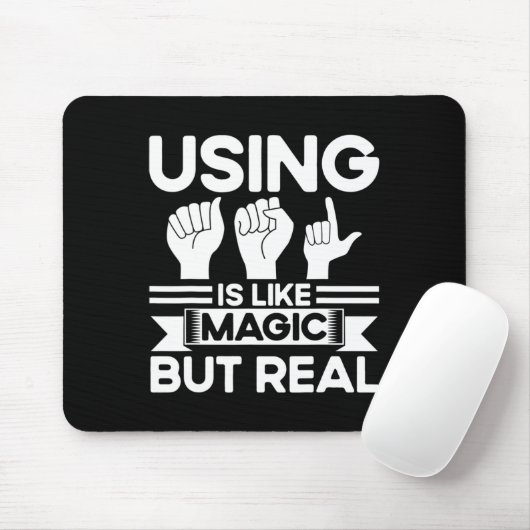 ASL-gebarentaal als magisch maar echt doof Muismat (Met muis)