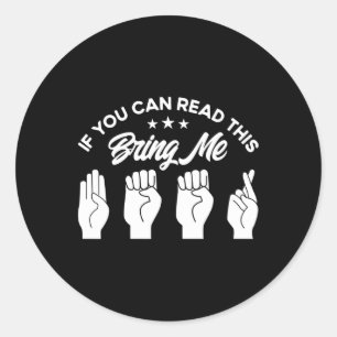 Asl Gebarentaal Breng Me Bier Dove  Ronde Sticker