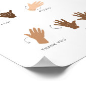 ASL-gebarentaal en basishandtekeningen in leslokaa Poster (Hoek)