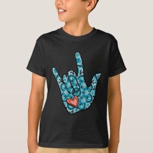 Asl Gebarentaal Ik Hou Van Jou Gebaar Hart Dove T-shirt